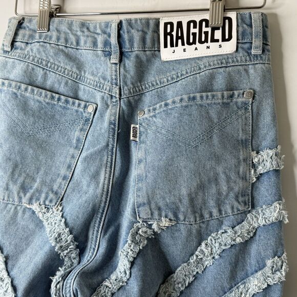 The Ragged Priest Gaze Mom Jeans 30 Circle Panel Frayed Edgy ASO Dixie D’Amelio - Picture 11 of 13